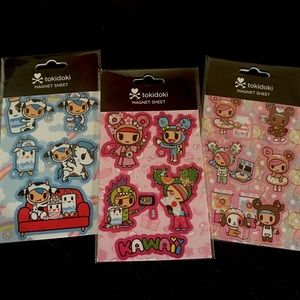 (SOLD!!) NEW! tokidoki magnets bundle 🥛🍡🍩 magnet sheet set (new unopened!)